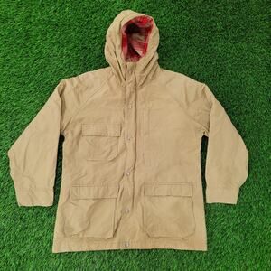 Vintage Woolrich Barn Chore Jacket Women M 21x26 Hooded Fleece Lined